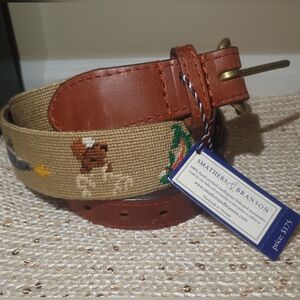 NEW w Tags Smathers and Branson Handstiched Needlepoint Belt Sz 34